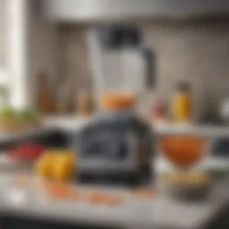 Vitamix attachments arranged elegantly on a kitchen countertop