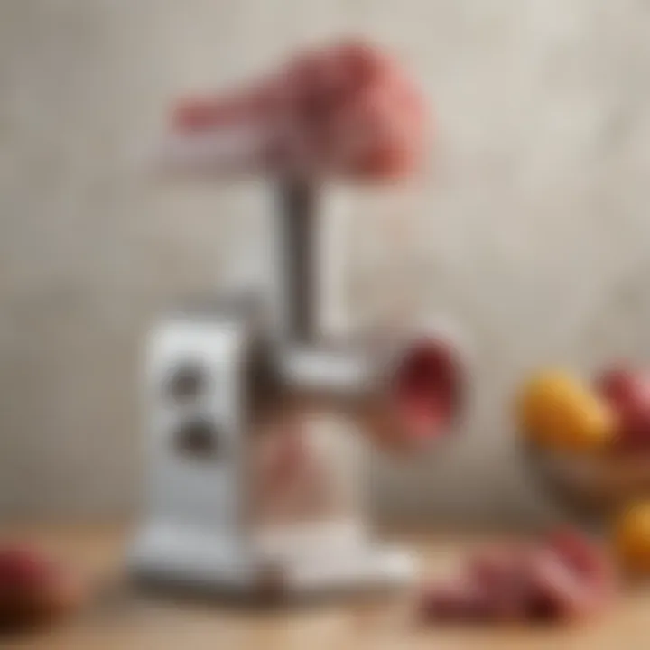 Elegant design of the Williams Sonoma meat grinder showcasing its premium materials.