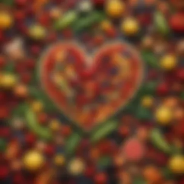 Nourishing Choices for Heart Health A colorful array of fruits and vegetables symbolizing a healthy diet