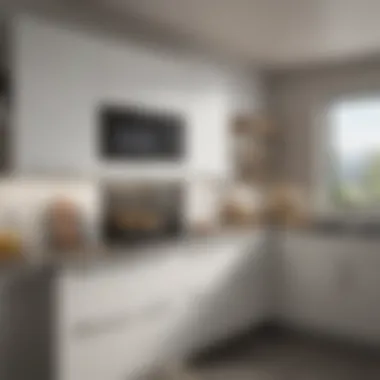Modern Kitchen with Over-the-Range Microwave Stylish over-the-range microwave installed in a modern kitchen