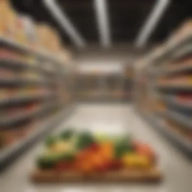 A digital interface showcasing location services for grocery stores
