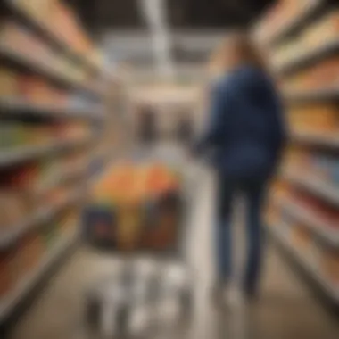 Benefits of Shopping at Aldi A shopper holding a shopping cart filled with Aldi products