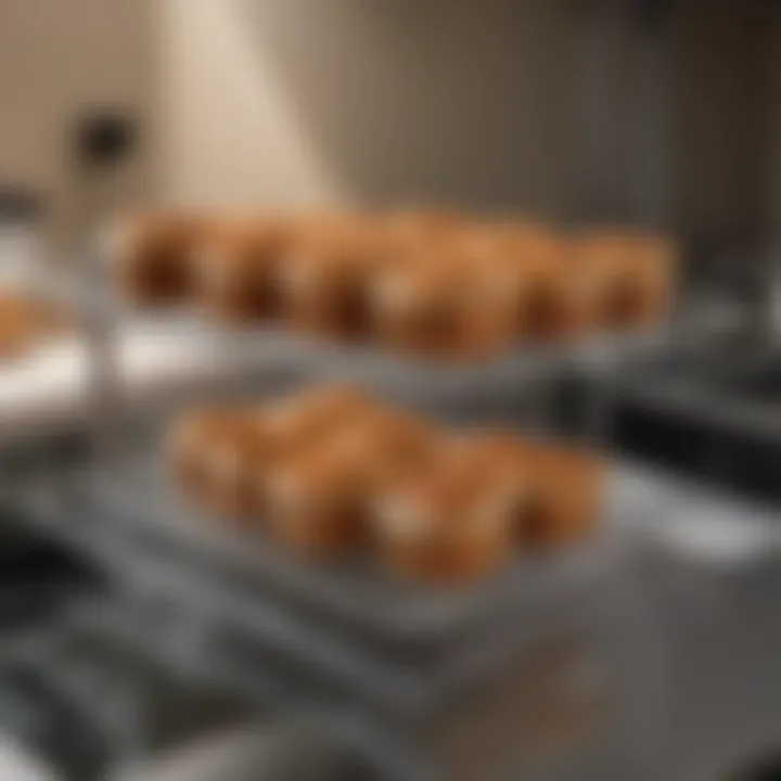 Close-up of a foil holder rack in use, highlighting easy access to foil sheets