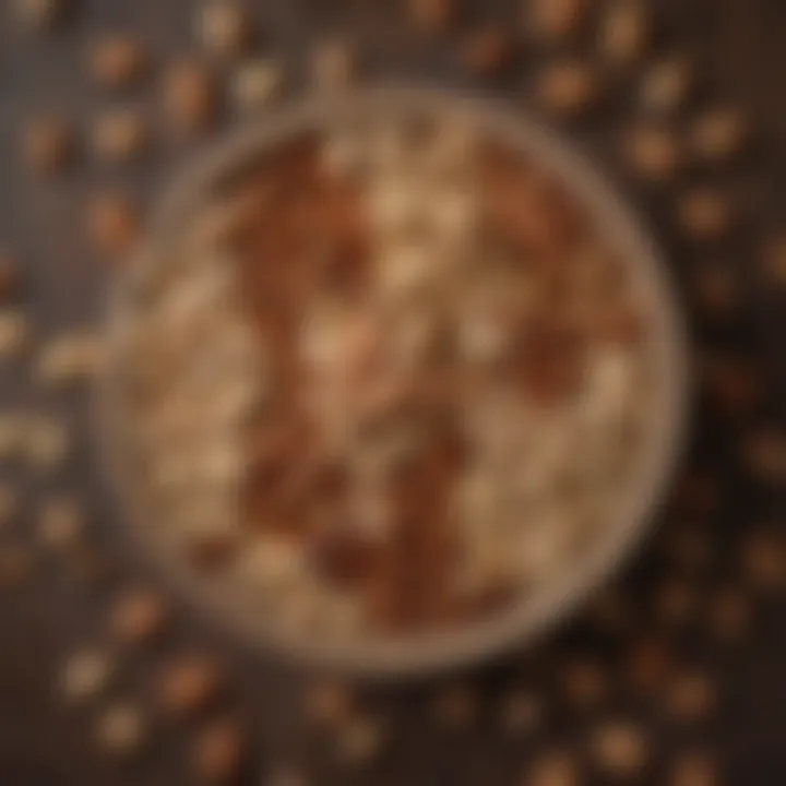 A selection of nuts and seeds in a decorative bowl