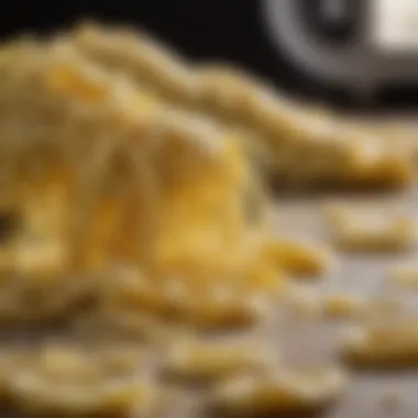 Fresh Pasta Crafted with the Hoan Machine Close-up of freshly made pasta from the Hoan machine.