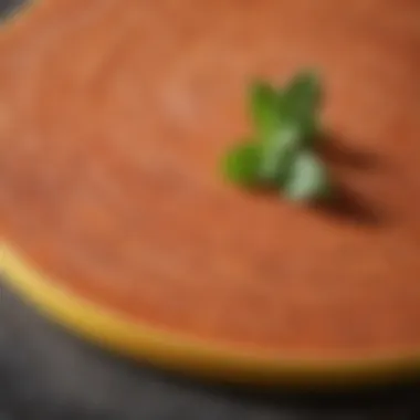 Close-up of a round plastic cutting board showcasing its texture and color