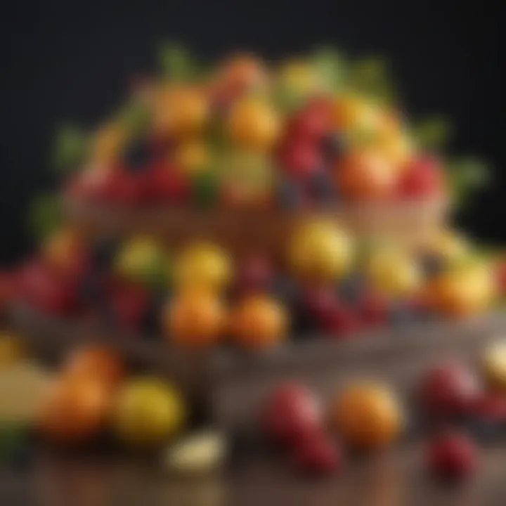 Colorful assortment of fruits symbolizing life and remembrance