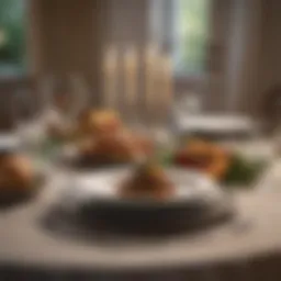 Elegant table setting for a romantic dinner