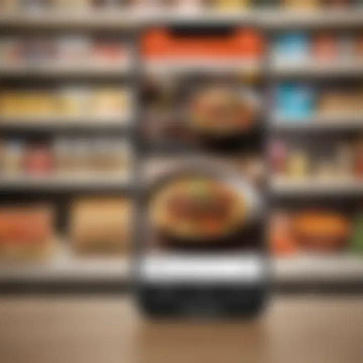 Digital grocery list app interface