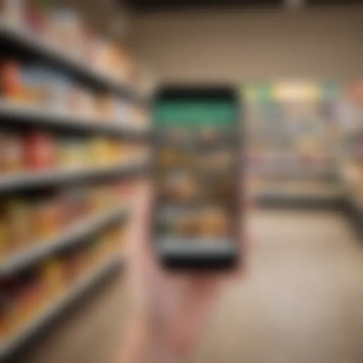 Smartphone displaying grocery shopping app interface