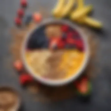 Colorful Smoothie Bowl Delight A colorful smoothie bowl topped with seeds and fruits, representing a delicious and nutritious snack option.