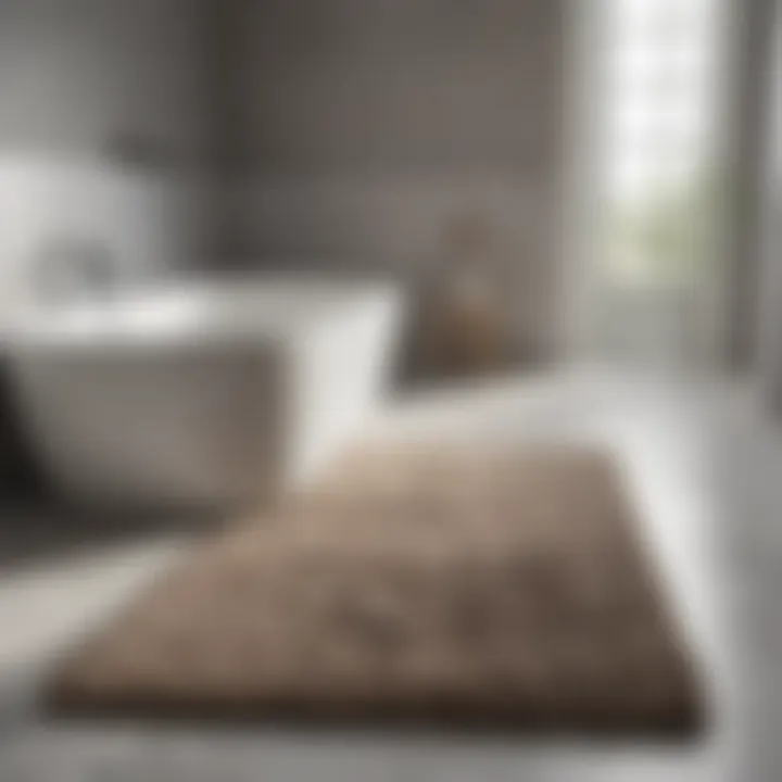 Luxurious heavy bathroom rug in soft fabrics enhancing the decor