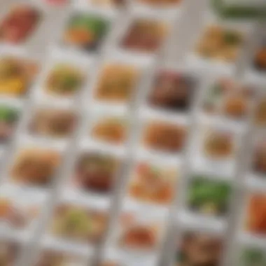 A collection of colorful HelloFresh recipe cards displayed on a kitchen countertop