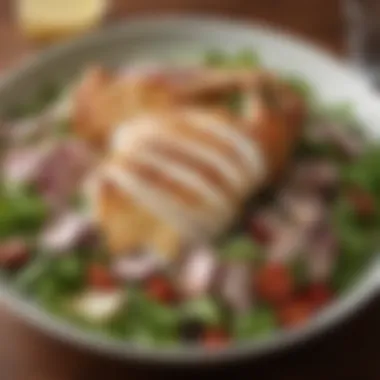 Complementary Salad with Hidden Valley Buttermilk Ranch Chicken A vibrant salad paired with Hidden Valley Buttermilk Ranch Chicken, enhancing the meal