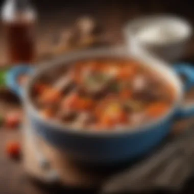 Deliciously Rich Stew Ready to Enjoy Final dish of hearty stew served in a bowl