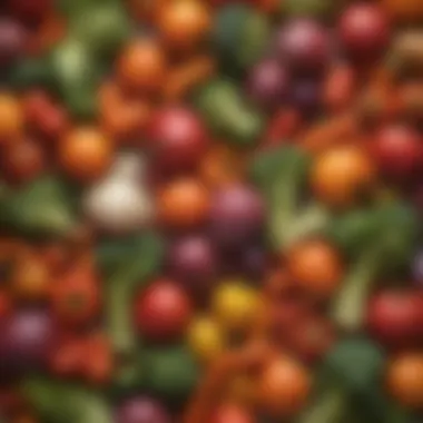 Vibrant Vegetables for Flavor Enhancement Colorful array of vegetables for stew