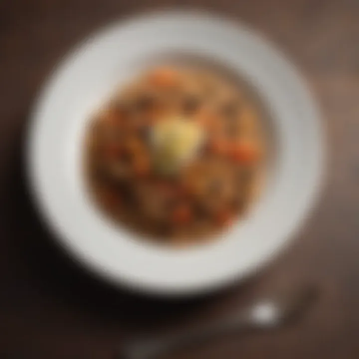 A gourmet dish elegantly plated with wheat berries as a side