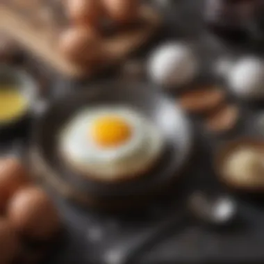 A sophisticated setup of poaching tools and ingredients on a countertop