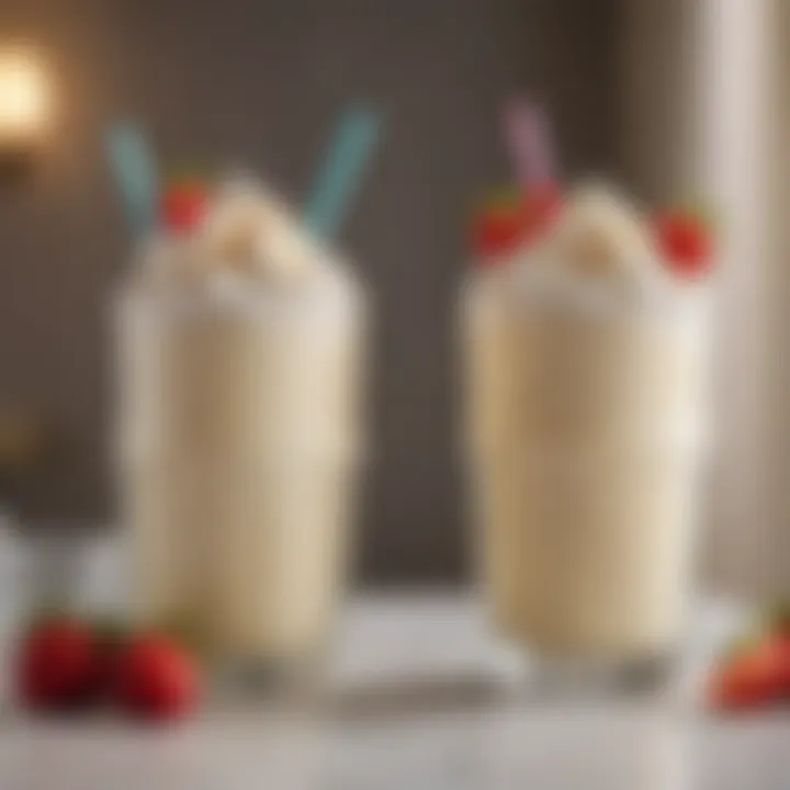 Creative variations of vanilla milkshakes presented in stylish glasses