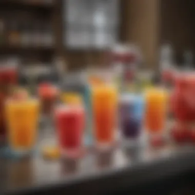 Colorful beverage station with unique drink options