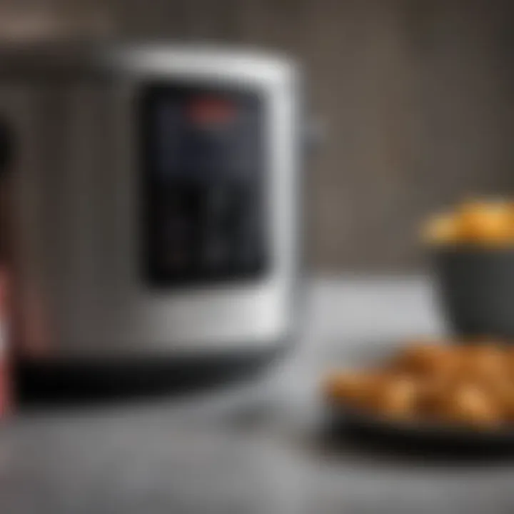 Close-up of Instant Pot Air Fryer controls and display