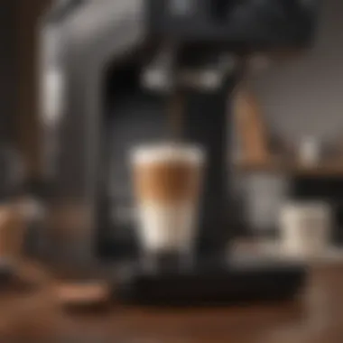 Customization Options in Smart Coffee Machines Showcasing customizable coffee settings on a display