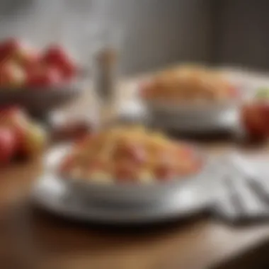 An aesthetically pleasing display of apple dishes on a dining table