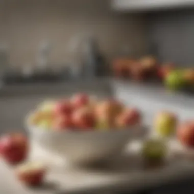 Diverse Varieties of Apples for Nutrition A bowl filled with assorted apples in a kitchen setting