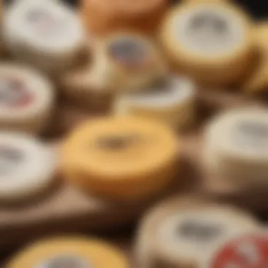 Close-up of cheese labels showing gluten-free certifications.