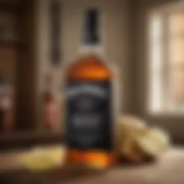 Perfect Pairing: Jack Daniels and Ginger Ale Close-up of Jack Daniels whiskey bottle and a ginger ale can in a cozy setting