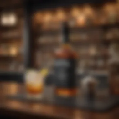 Sophisticated Bar Setup with Jack Daniels An elegant bar setup featuring Jack Daniels and ginger ale with cocktail accessories