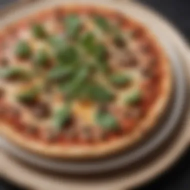 Keto Pizza Delight on a Plate A well-composed plate featuring a slice of keto pizza with fresh herbs