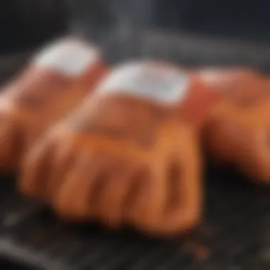 Safety certification labels on Kingsford grilling gloves