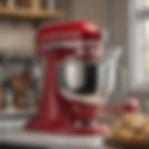 A close-up view of the KitchenAid Classic stand mixer showcasing its sleek design