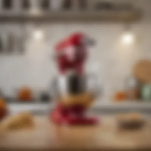Compact KitchenAid mixer with sleek design