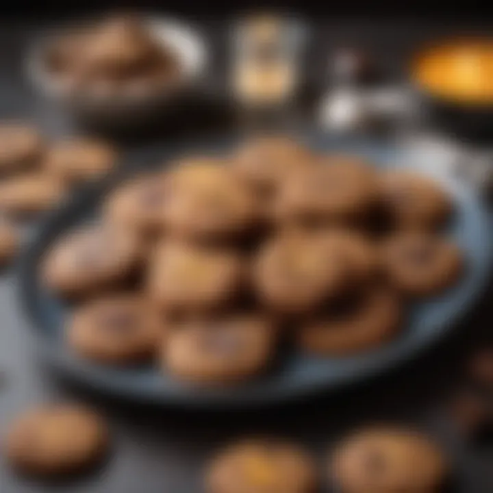 A beautifully arranged plate of homemade liver cookies, showcasing their enticing texture.