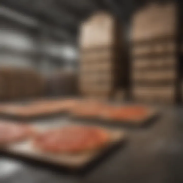 Inside a logistics warehouse showcasing the storage of frozen pizzas