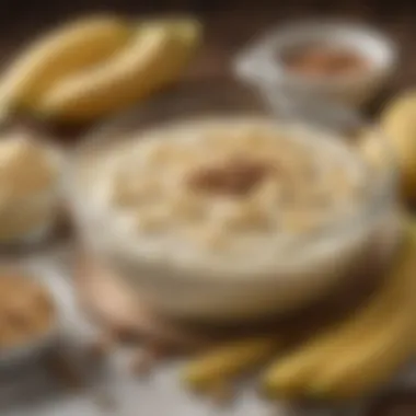 Fresh Ingredients for Low Carb Banana Pudding Fresh ingredients for low carb banana pudding, including ripe bananas and sugar alternatives