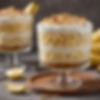 Deliciously layered low carb banana pudding in a glass