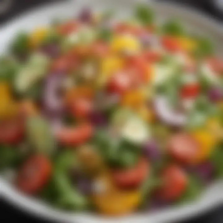 A nutritious low potassium salad filled with colorful vegetables.