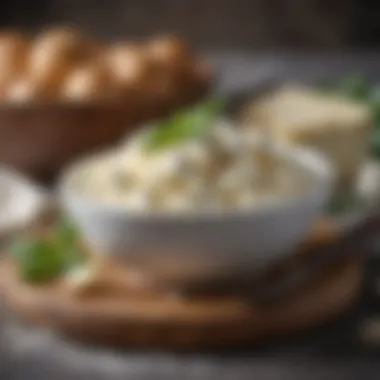 Freshly Made Ricotta Cheese A bowl of freshly made ricotta cheese showcasing its creamy texture.