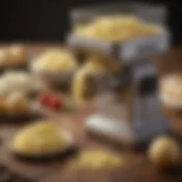 Close-up of a mashed potatoes grinder showcasing its design and features
