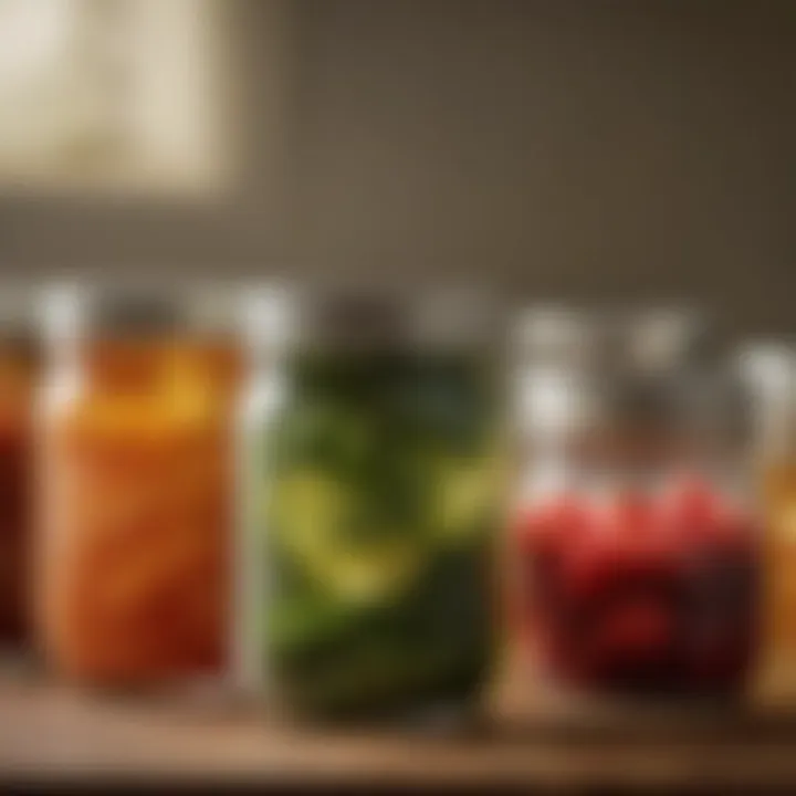 Mason jars with fresh ingredients ready for preservation