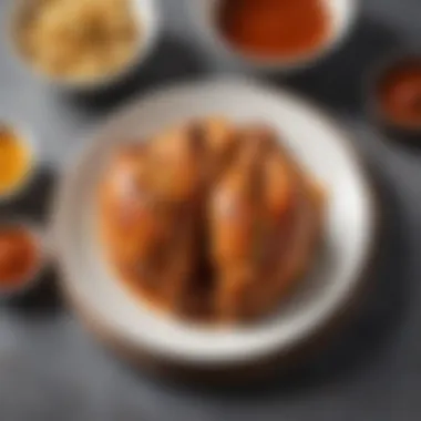 Plated Air Fryer Chicken Plated air fryer chicken with dipping sauce