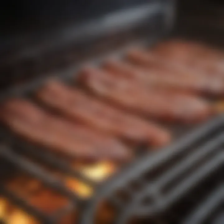 A close-up of sizzling bacon in the oven, showcasing even heat distribution