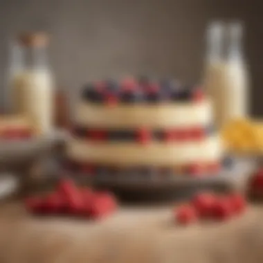 Cheesecake Ingredients Arrangement Ingredients arranged beautifully for cheesecake preparation.
