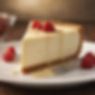 Luscious Cheesecake Slice A luscious slice of cheesecake showcasing its creamy interior.