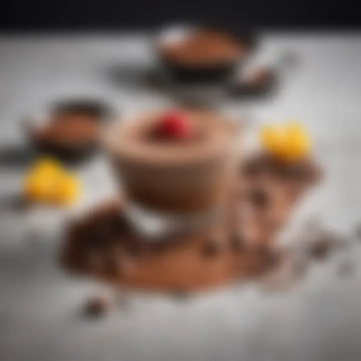 Fresh ingredients for chocolate mousse laid out on a countertop