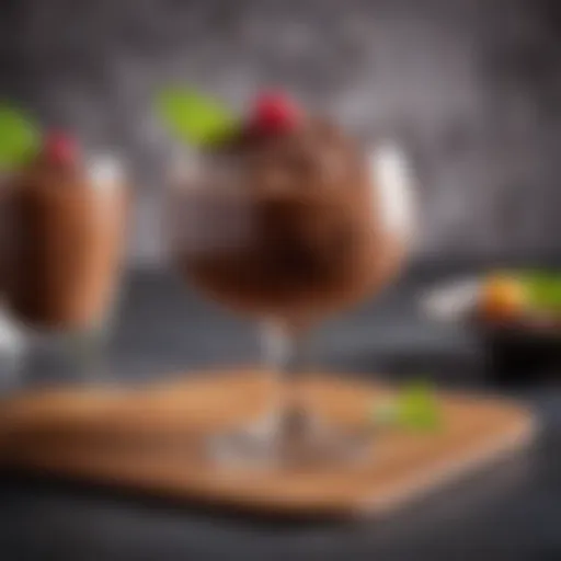 Rich chocolate mousse in a decorative glass