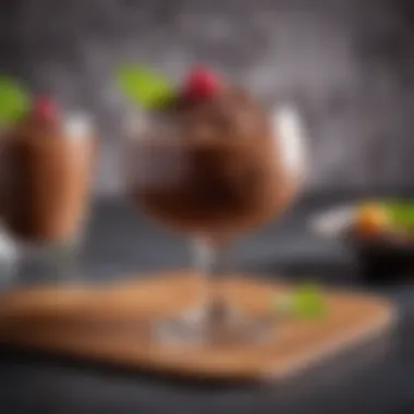 Elegant Chocolate Mousse Presentation Rich chocolate mousse in a decorative glass